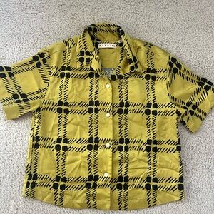 Uniqlo Marni Black and Yellow Checkered Shirt